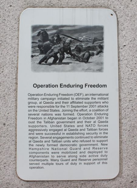 NEW HAMPSHIRE OPERATION ENDURING FREEDOM MEMORIAL PLAQUE
