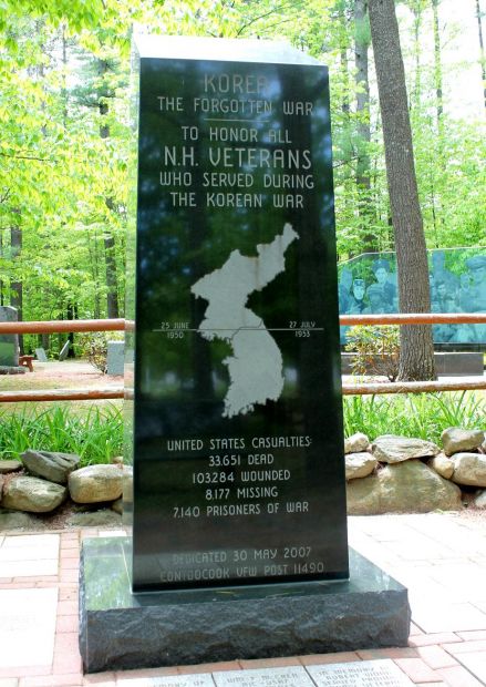 NEW HAMPSHIRE STATE VETERANS CEMETERY KOREAN WAR MEMORIAL SIDE A