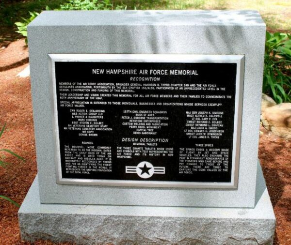 NEW HAMPSHIRE AIR FORCE MEMORIAL DEDICATION STONE