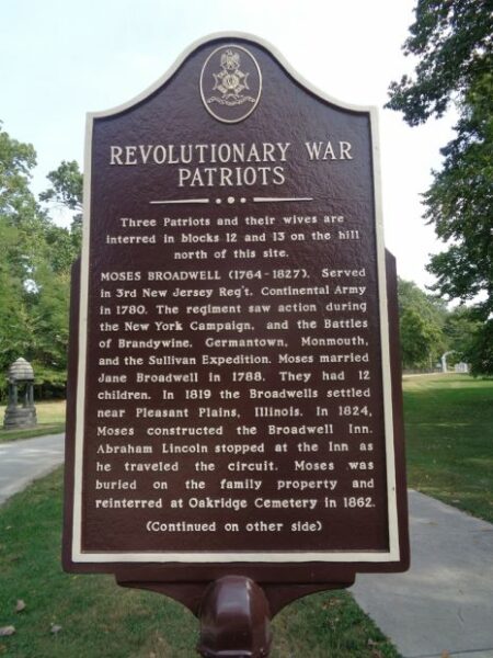 REVOLUTIONARY WAR PATRIOTS MEMORIAL MARKER SPRINGFIELD FRONT