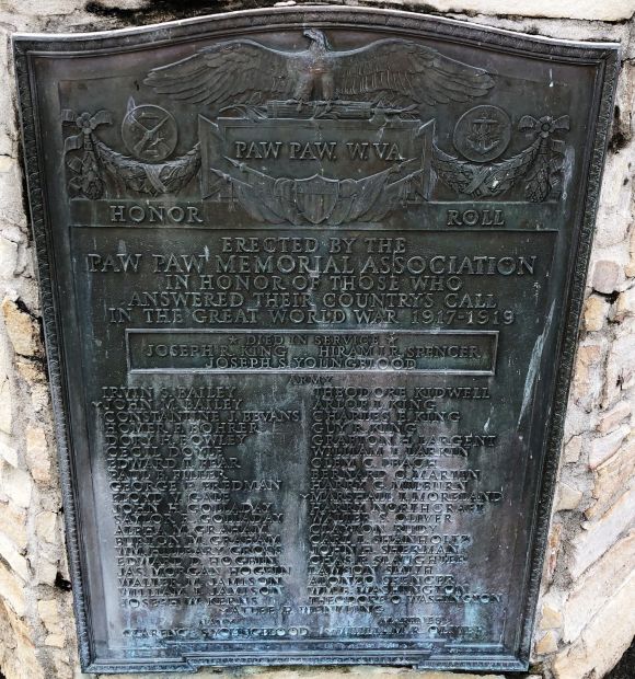 PAW PAW GREAT WORLD WAR MEMORIAL PLAQUE