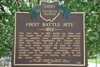 FIRST BATTLE SITE 1812 MEMORIAL MARKER