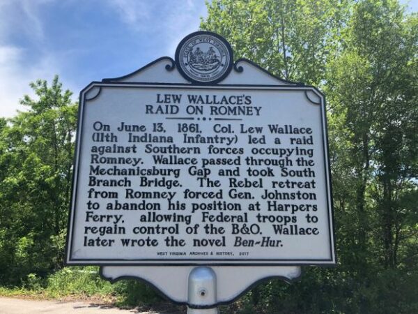 LEW WALLACE’S RAID ON ROMNEY MEMORIAL MARKER