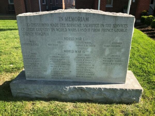 PRINCE GEORGE COUNTY SUPREME SACRIFICE MEMORIAL FRONT