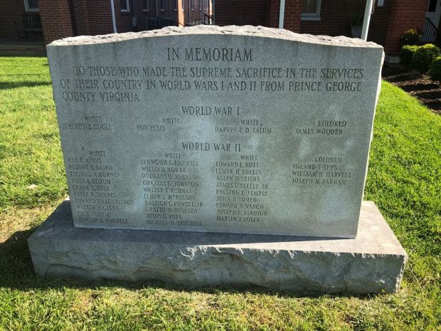 PRINCE GEORGE COUNTY SUPREME SACRIFICE MEMORIAL FRONT