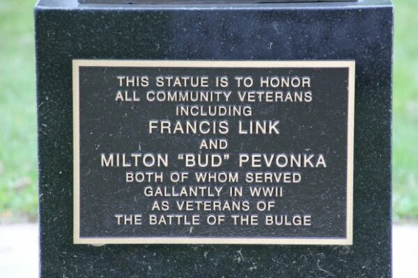 MINONG COMMUNITY BATTLEFIELD CROSS MEMORIAL PLAQUE