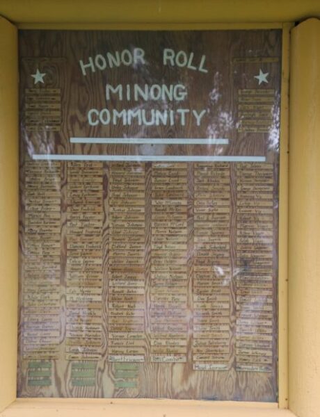 MINONG COMMUNITY HONOR ROLL MEMORIAL FRONT PLAQUE