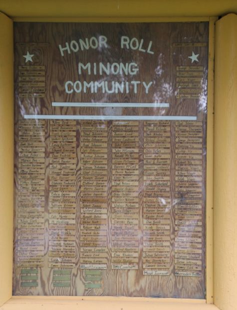MINONG COMMUNITY HONOR ROLL MEMORIAL FRONT PLAQUE