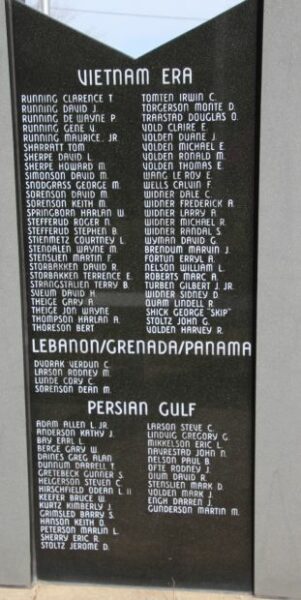 WESTBY AREA VETERANS MEMORIAL STONE O