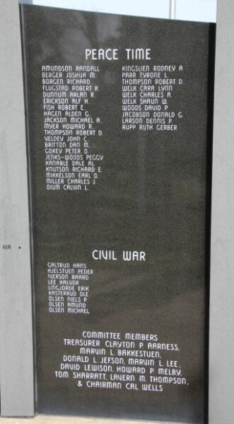 WESTBY AREA VETERANS MEMORIAL STONE M