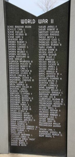 WESTBY AREA VETERANS MEMORIAL STONE K