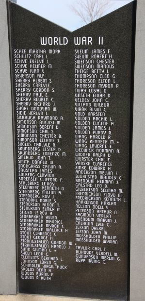 WESTBY AREA VETERANS MEMORIAL STONE K