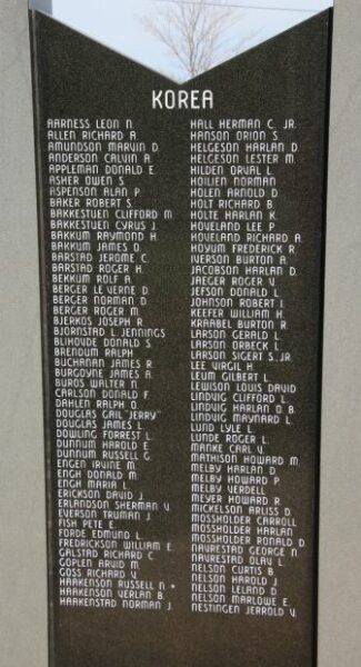 WESTBY AREA VETERANS MEMORIAL STONE J