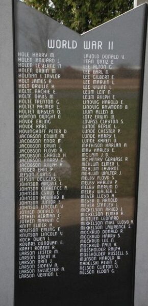 WESTBY AREA VETERANS MEMORIAL STONE G