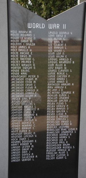 WESTBY AREA VETERANS MEMORIAL STONE G