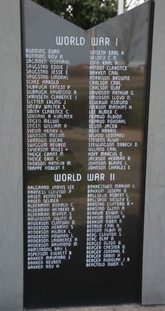 WESTBY AREA VETERANS MEMORIAL STONE F