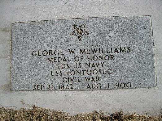 LANDSMAN GEORGE W. MCWILLIAMS MEDAL OF HONOR GRAVESTONE