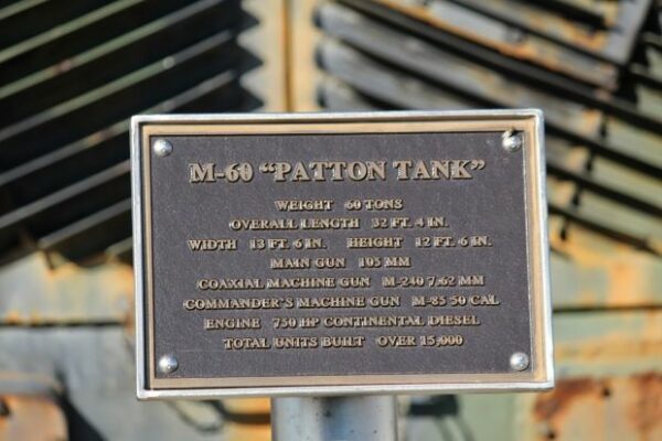 M-60 “PATTON TANK” MEMORIAL PLAQUE