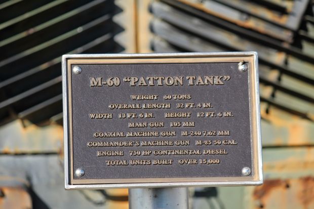 M-60 “PATTON TANK” MEMORIAL PLAQUE