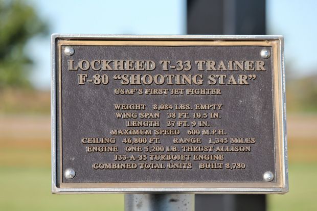 LOCKHEED T-33 TRAINER F-80 “SHOOTING STAR” MEMORIAL PLAQUE