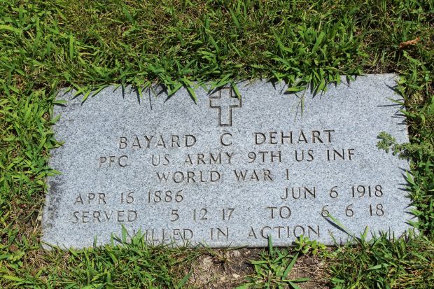 BAYARD C DEHART MEMORIAL CEMETERY STONE