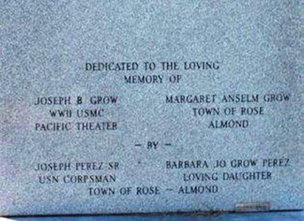 JOSEPH B GROW WAR MEMORIAL TABLET