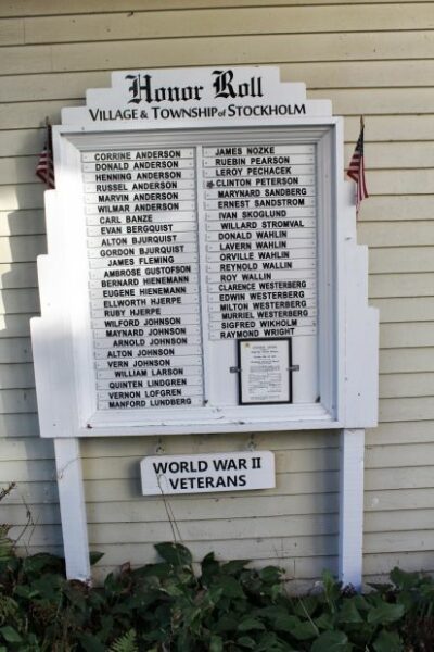 VILLAGE & TOWNSHIP OF STOCKHOLM WORLD WAR II VETERANS MEMORIAL