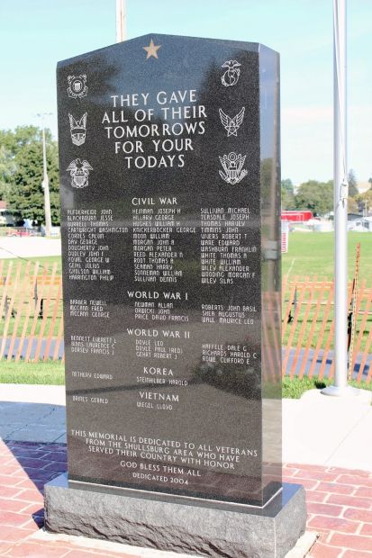 SHULLSBURG AREA VETERANS MEMORIAL STONE A