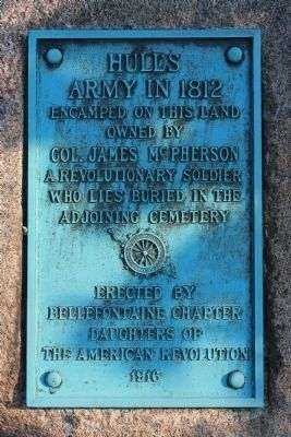 HULL’S ARMY IN 1812 MEMORIAL PLAQUE