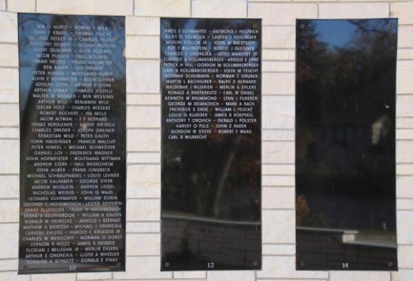 MAYVILLE VETERANS MEMORIAL PLAQUES E