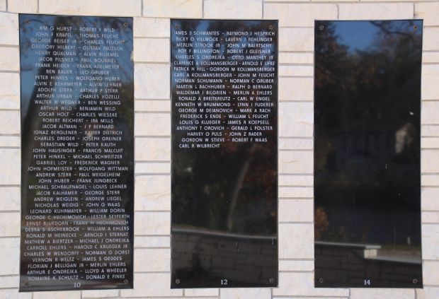 MAYVILLE VETERANS MEMORIAL PLAQUES E