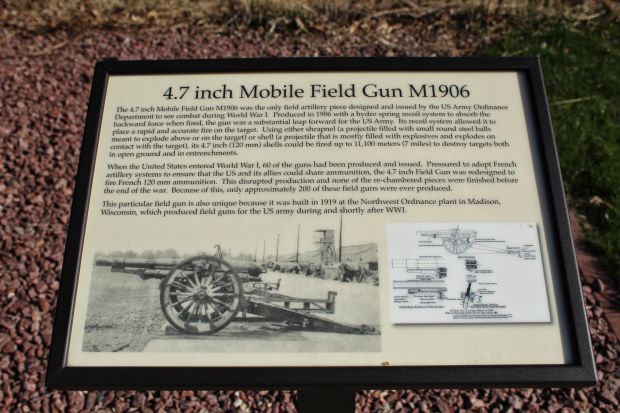 4.7 INCH MOBILE FIELD GUN M1906 MEMORIAL PLAQUE
