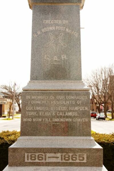 COLUMBUS G.A.R. CIVIL WAR MEMORIAL SIDE A