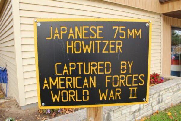 JAPANESE 75MM HOWITZER WAR MEMORIAL PLAQUE