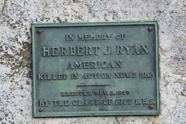 HERBERT J. RYAN WAR MEMORIAL PLAQUE