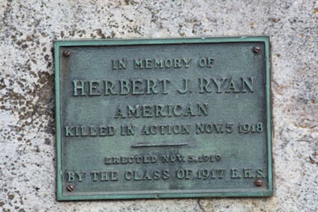 HERBERT J. RYAN WAR MEMORIAL PLAQUE