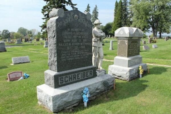 EDWARD C. SCHREIBER MEMORIAL CEMETERY STONE