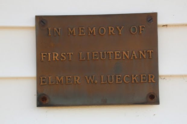 FIRST LIEUTENANT ELMER W. LUECKER WAR MEMORIAL PLAQUE