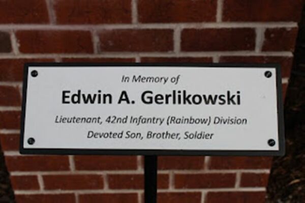 EDWIN A. GERLIKOWSKI WAR MEMORIAL PLAQUE