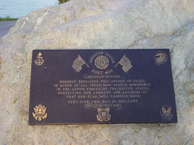 LAUGHLIN AVENUE OF FLAGS MEMORIAL PLAQUE