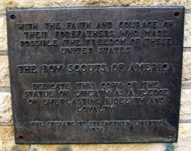 BEATRICE REPLICA OF THE STATUE OF LIEBERTY MEMORIAL PLAQUE