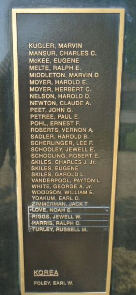 RAY COUNTY WORLD WAR VETERANS MEMORIAL PLAQUE C