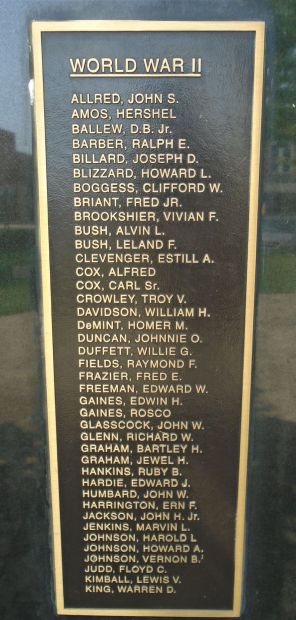 RAY COUNTY WORLD WAR VETERANS MEMORIAL PLAQUE B