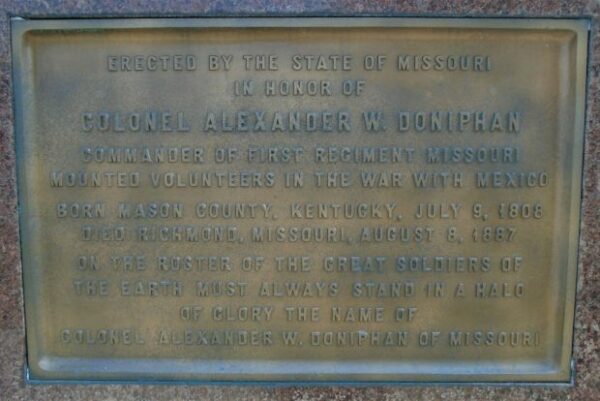 COLONEL ALEXANDER W. DONIPHAN WAR MEMORIAL PLAQUE A