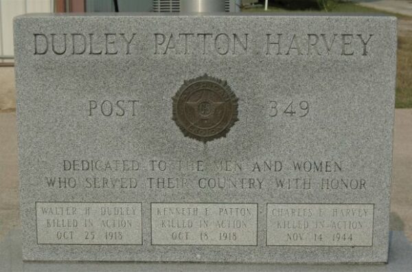 DUDLEY PATTON HARVEY POST 349 VETERANS MEMORIAL