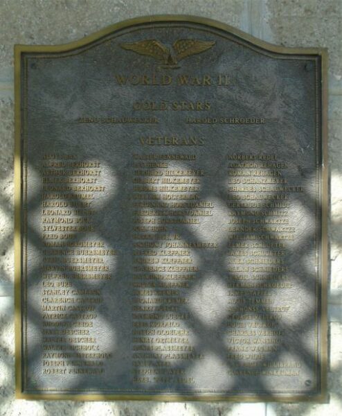 WESTPHALIA WORLD WAR II MEMORIAL PLAQUE