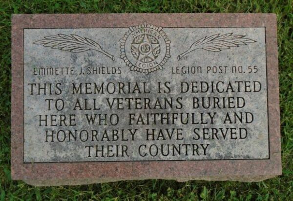 MOUNT OLIVET CEMETERY ALL VETERANS MEMORIAL FLAGPOLE PLAQUE