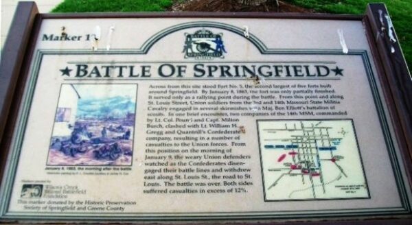 CIVIL WAR BATTLE OF SPRINGFIELD WAR MEMORIAL PANEL