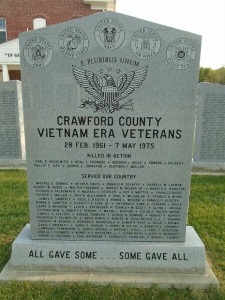 CRAWFORD COUNTY VIETNAM ERA VETERANS MEMORIAL STONE A