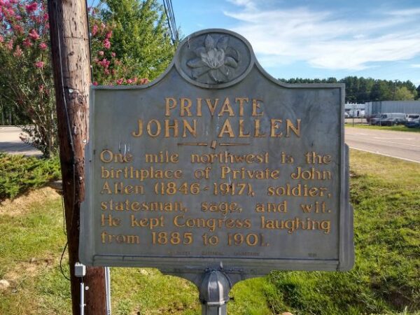 PRIVATE JOHN ALLEN WAR MEMORIAL MARKER